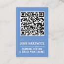 Search for plumbing and heating business cards Qr code
