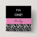 Search for zebra birthday badges Girl