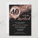 Search for balloons 40th birthday invitations Black