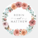 Search for blue pink wedding stickers Floral wreath