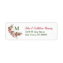 Search for festive floral return address labels Vintage