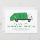 Search for garbage truck party invitations Modern