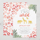 Search for pink leopard birthday invitations Two wild