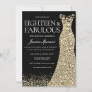 Search for black 18th birthday invitations Gold