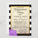 Search for gold purple engagement party invitations Stripes