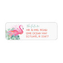 Search for pink flamingo return address labels Palm leaves
