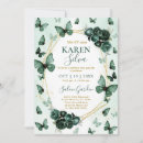 Search for emerald butterfly invitations Gold