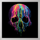 Search for colourful skull posters Black