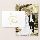 Search for real foil wedding thank you cards Love and thanks