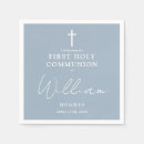 Search for first communion napkins Dusty blue