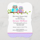 Search for purple owl baby shower invitations Modern