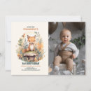 Search for woodland animals 1st birthday invitations Gender neutral