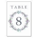 Search for flower wreath table cards Blue