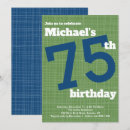 Search for blue 75th birthday invitations Seventy