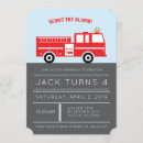 Search for fire engine red invitations Firetruck