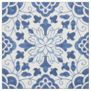 Search for blue tile fabric Vintage