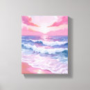 Search for pink sky canvas prints Beach