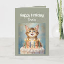 Search for funny women birthday cards Cat