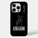 Search for peace iphone cases Black and white