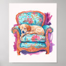 Search for dog on chair art Pets
