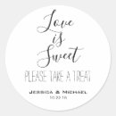 Search for candy buffet wedding stickers Love is sweet