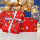 Search for christmas doodle wrapping paper Red