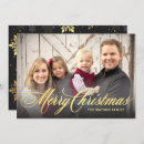 Search for family photo christmas invitations Gold foil