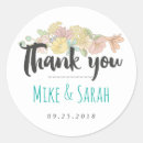 Search for wreath of flowers thank you stickers Bride