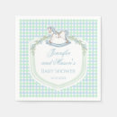 Search for light blue gingham napkins Mother to be