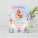 Search for mermaid 4th birthday invitations Glitter