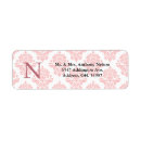 Search for pink damask return address labels Pretty