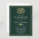 Search for emerald green sweet 16 invitations Masquerade