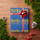 Search for happy new year wrapping paper Gold