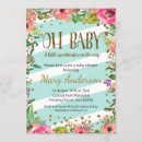 Search for mint and gold baby shower invitations Floral