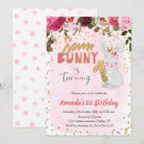 Search for rabbit 1st birthday invitations Floral bunny