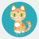 Search for orange tabby cat stickers Kawaii