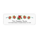 Search for poinsettia return address labels Watercolor