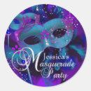 Search for purple mask party stickers Quinceanera