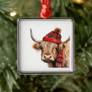 Search for scottish highland cow christmas tree decorations Cute