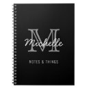 Search for black and white notebooks Monogrammed