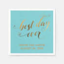 Search for turquoise gold napkins Calligraphy