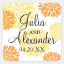Search for yellow and orange wedding stickers Flower