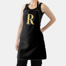 Search for black and gold monogram aprons Elegant
