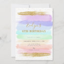 Search for 6th birthday invitations Pastel