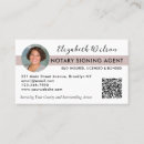 Search for pink real estate business cards Loan signing agent