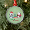 Search for penguin christmas tree decorations Watercolor