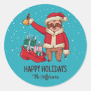 Search for cute sloth stickers Santa claus