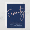 Search for pink 70th birthday invitations Rose gold