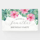 Search for luau birthday banners Tropical