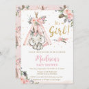 Search for teepee baby girl shower invitations Whimsical